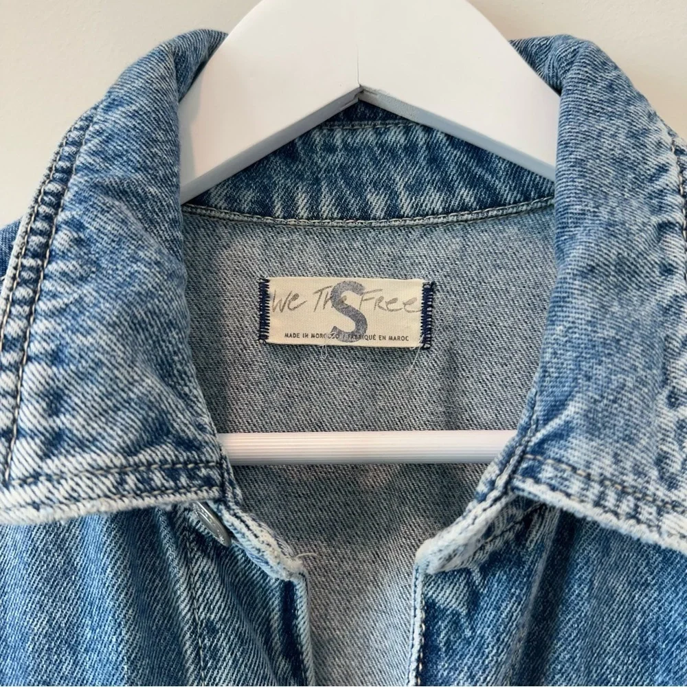 Free People Marci Denim Jumpsuit Coveralls Overalls Blue Jean Size Small - Picture 8 of 13